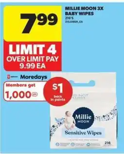 Real Canadian Superstore Millie Moon 3x Baby Wipes offer