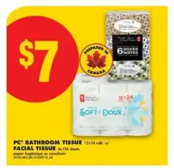 No Frills PC Bathroom Tissue or Facial Tissue offer