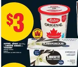 No Frills Astro, Iögo or Liberté Greek 4% Yogurt offer