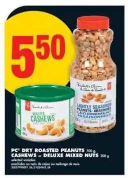 No Frills PC Dry Roasted Peanuts, Cashews or Deluxe Mixed Nuts offer