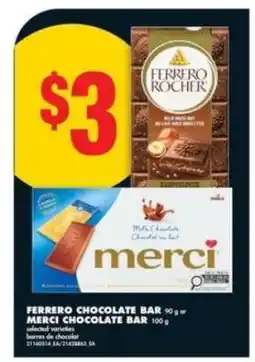 No Frills Ferrero Chocolate Bar or Merci Chocolate Bar offer