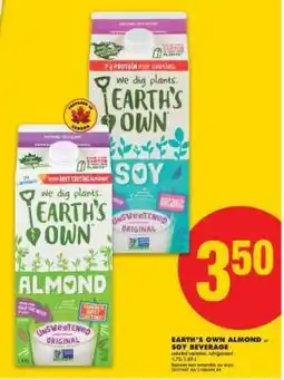 No Frills EARTH'S OWN ALMOND or SOY BEVERAGE offer