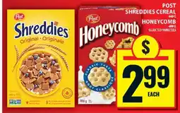 Food Basics Post Shreddies Cereal / Honeycomb offer