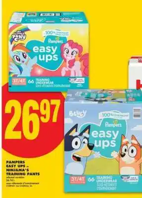 No Frills PAMPERS EASY UPS or NINJAMA'S TRAINING PANTS offer