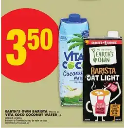 No Frills EARTH'S OWN BARISTA or VITA COCO COCONUT WATER offer