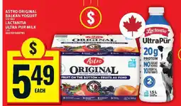 Food Basics Astro Original Balkan Yogurt & Lactantia Ultra Pur Milk offer