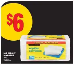 No Frills No Name Napkins offer