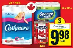 Food Basics Cashmere, Sponge Towels, Scotties offer