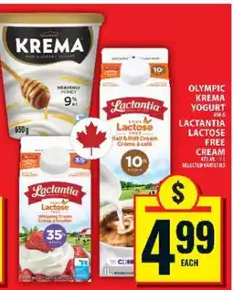 Food Basics Olympic Krema Yogurt / Lactantia Lactose Free Cream offer