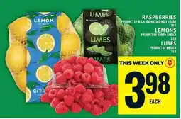 Food Basics Raspberries, Lemons, Limes offer