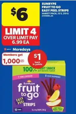 Real Canadian Superstore Sunrype fruit to go easy peel strips offer