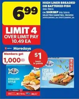Real Canadian Superstore High liner breaded or battered fish or shrimp offer