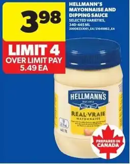 Real Canadian Superstore Hellmann's mayonnaise and dipping sauce offer