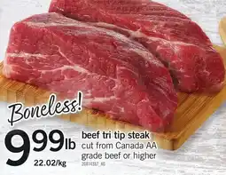 Loblaws Beef tri tip steak offer