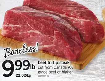 Loblaws Beef tri tip steak offer