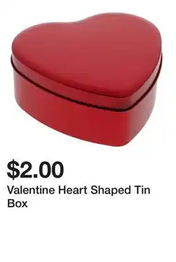 Dollarama Valentine Heart Shaped Tin Box offer