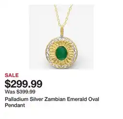 TSC Stores Palladium Silver Zambian Emerald Oval Pendant offer
