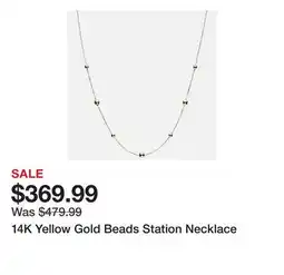 TSC Stores 14K Yellow Gold Beads Station Necklace offer