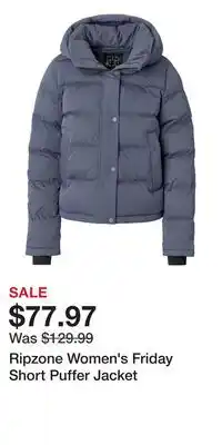 Sport Chek Ripzone Women's Friday Short Puffer Jacket offer