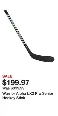 Sport Chek Warrior Alpha LX2 Pro Senior Hockey Stick offer