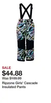 Sport Chek Ripzone Girls' Cascade Insulated Pants offer