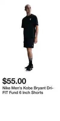 Sport Chek Nike Men's Kobe Bryant Dri-FIT Fund 6 Inch Shorts offer