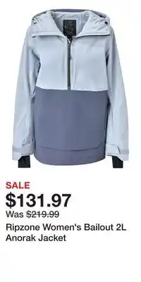 Sport Chek Ripzone Women's Bailout 2L Anorak Jacket offer