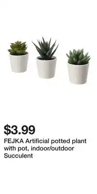 IKEA FEJKA Artificial potted plant with pot, indoor/outdoor Succulent offer