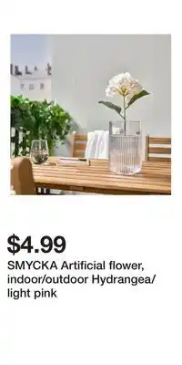 IKEA SMYCKA Artificial flower, indoor/outdoor Hydrangea/light pink offer