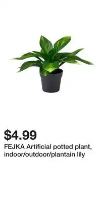 IKEA FEJKA Artificial potted plant, indoor/outdoor/plantain lily offer