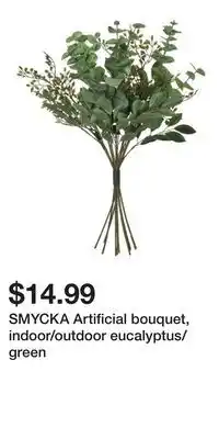 IKEA SMYCKA Artificial bouquet, indoor/outdoor eucalyptus/green offer