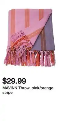 IKEA MÄVINN Throw, pink/orange stripe offer