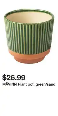IKEA MÄVINN Plant pot, green/sand offer