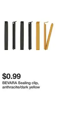 IKEA BEVARA Sealing clip, anthracite/dark yellow offer