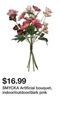 IKEA SMYCKA Artificial bouquet, indoor/outdoor/dark pink offer