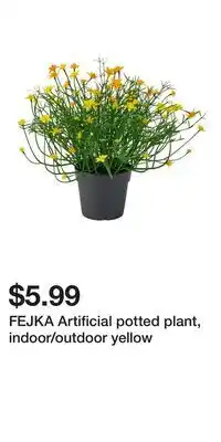 IKEA FEJKA Artificial potted plant, indoor/outdoor yellow offer