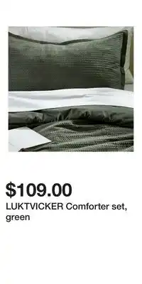 IKEA LUKTVICKER Comforter set, green offer