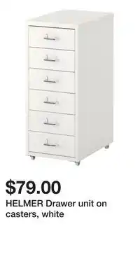 IKEA HELMER Drawer unit on casters, white offer