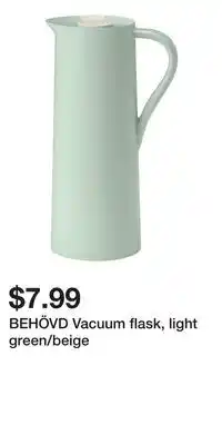 IKEA BEHÖVD Vacuum flask, light green/beige offer