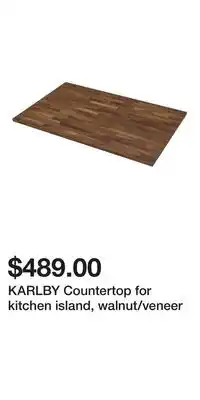 IKEA KARLBY Countertop for kitchen island, walnut/veneer offer