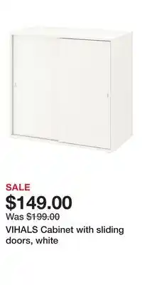 IKEA VIHALS Cabinet with sliding doors, white offer