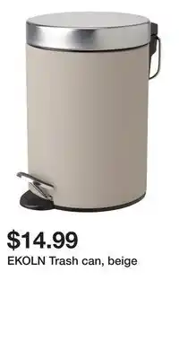 IKEA EKOLN Trash can, beige offer