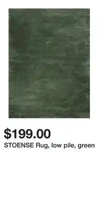 IKEA STOENSE Rug, low pile, green offer