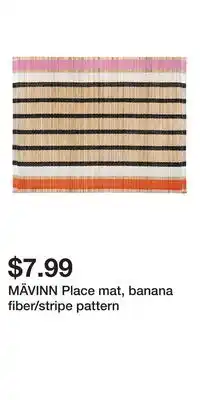 IKEA MÄVINN Place mat, banana fiber/stripe pattern offer