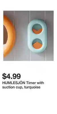IKEA HUMLESJÖN Timer with suction cup, turquoise offer