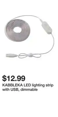 IKEA KABBLEKA LED lighting strip with USB, dimmable offer
