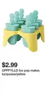 IKEA UPPFYLLD Ice pop maker, turquoise/yellow offer