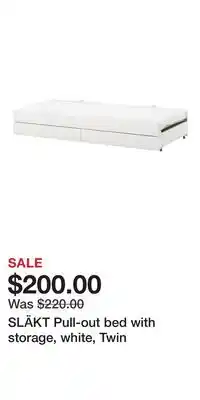 IKEA SLÄKT Pull-out bed with storage, white, Twin offer
