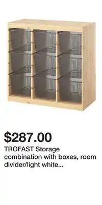 IKEA TROFAST Storage combination with boxes, room divider/light white stained pine dark gray offer