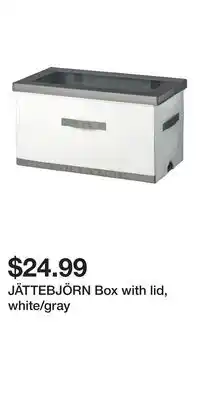 IKEA JÄTTEBJÖRN Box with lid, white/gray offer